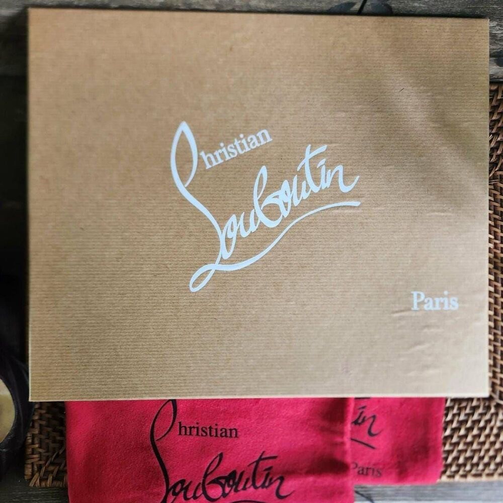 Louboutin Pumps Brown Leather Christian Louboutin Red Bottoms 38.5 Paris Chic - Picture 11 of 16